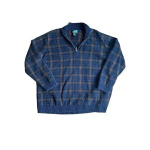 Ralph Lauren  Women's Quarter-Zip Pullover Plaid Size 2X Navy Blue, Green